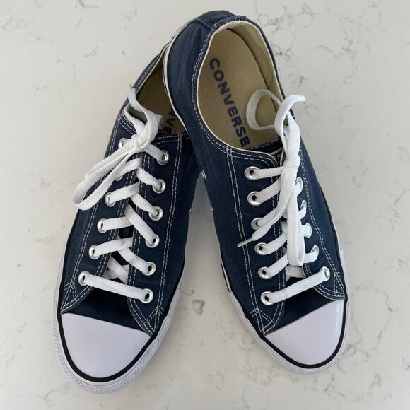 Converse All Star Casual Lo Cut Lace Up Textile Sneakers Blue+Wht 10W/8M Unisex - Picture 7 of 15